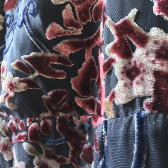 Francesca’s Navy Fit-n-Flare Velvet Detail Dress - Picture 5 of 5